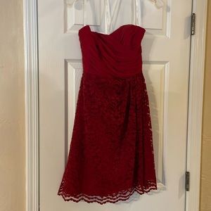 David bridal strapless bridesmaid dress